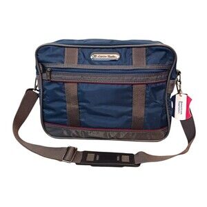 VTG American Tourister Blue Carry On Messenger Bag Shoulder Strap Luggage Travel